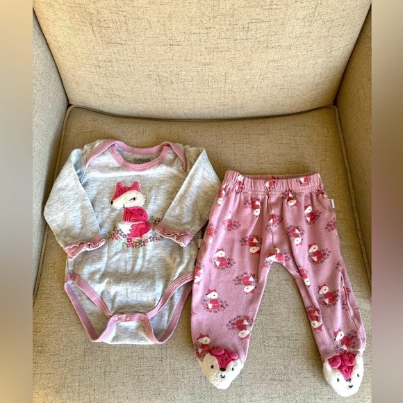 Duck Duck Goose Baby Girls Fox Matching Set - Picture 1 of 7